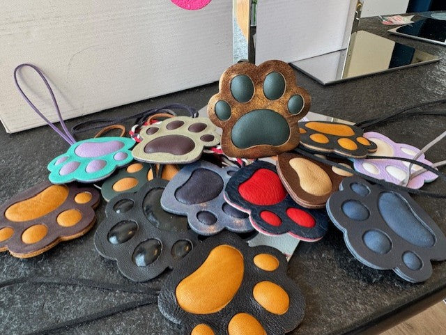 Pet paw leather charm/keychain/ornament