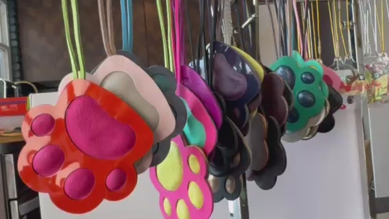 Pet paw leather charm/keychain/ornament