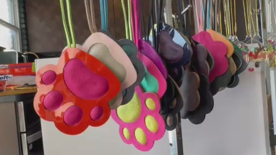 Pet paw leather charm/keychain/ornament
